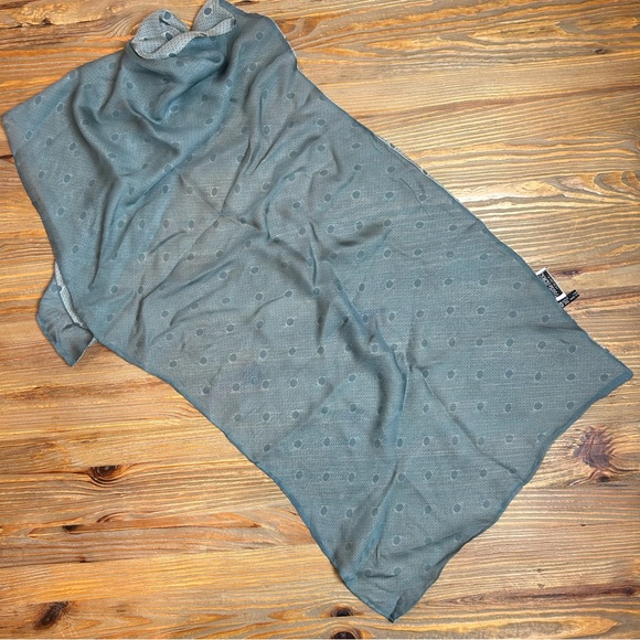 Armani Blue Pattern Silk Scarf - Picture 5 of 8